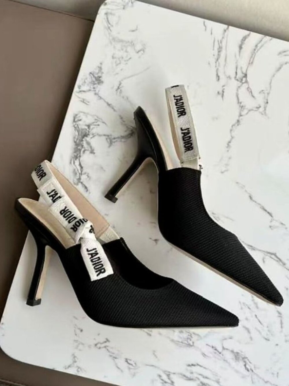 Dior Canvas Slingback Pointed Heels - Picture 2 of 5